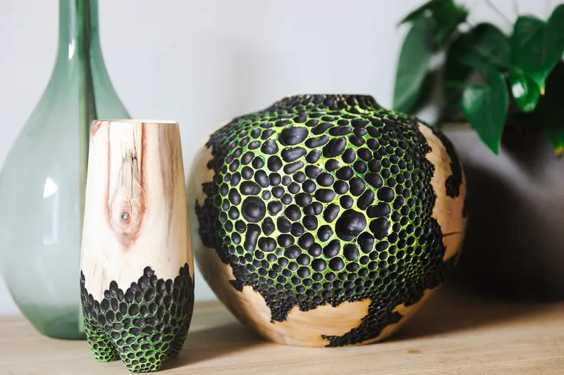 Vaso in legno di carrubo grande