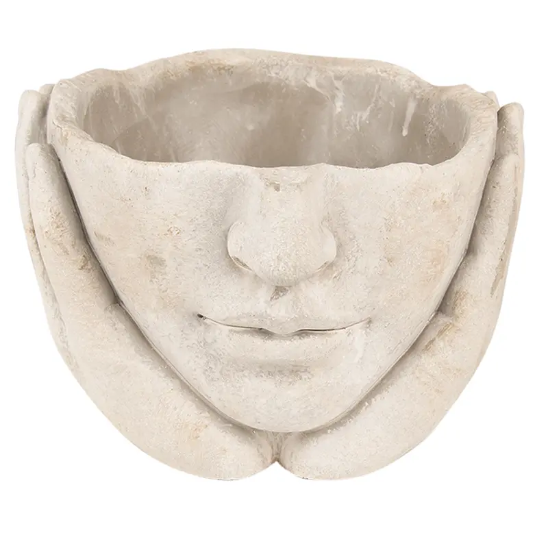 Vaso per piante Testa Misure Varie Grigio/Beige