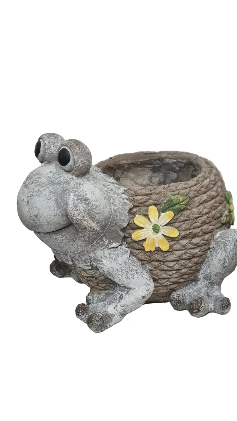 Vaso rana Decorativo in Poliresina - Portafiori da Giardino 28cm
