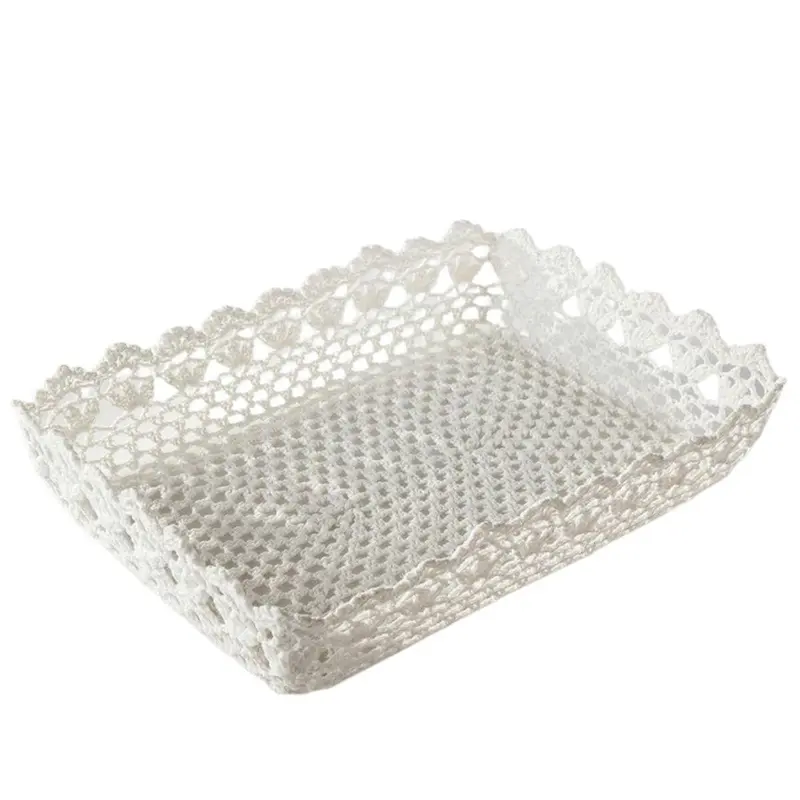 Vassoio in pizzo bianco 35X25H7