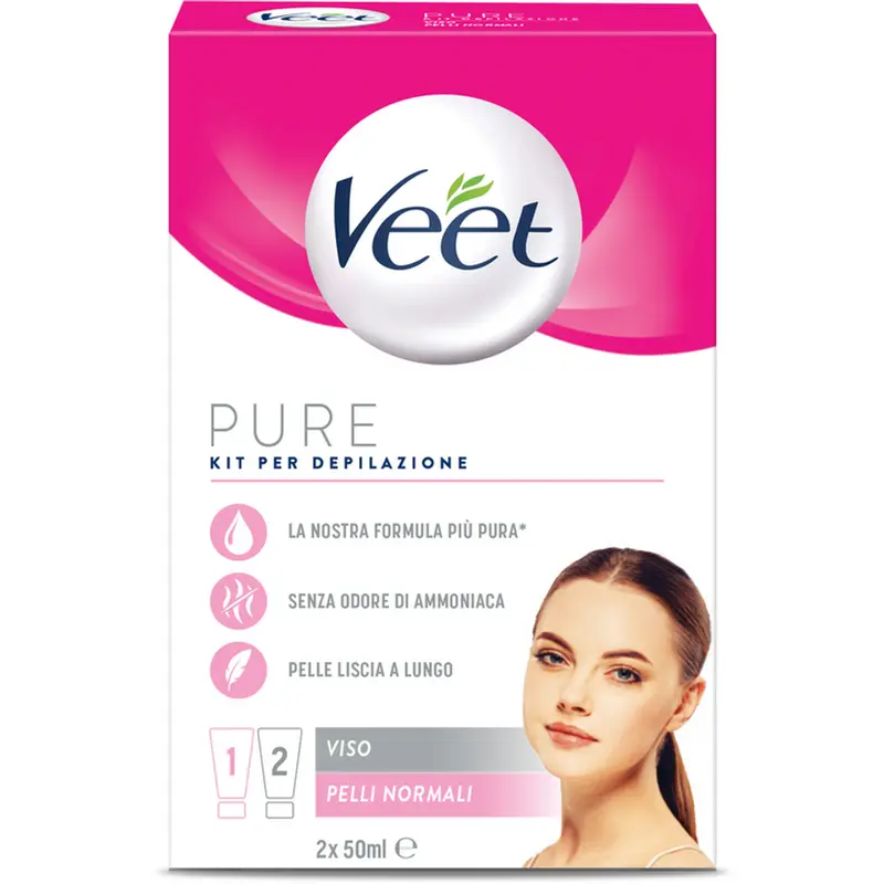VEET PURE KIT PER DEPILAZIONE VISO 2X50ML PELLI NORMALI