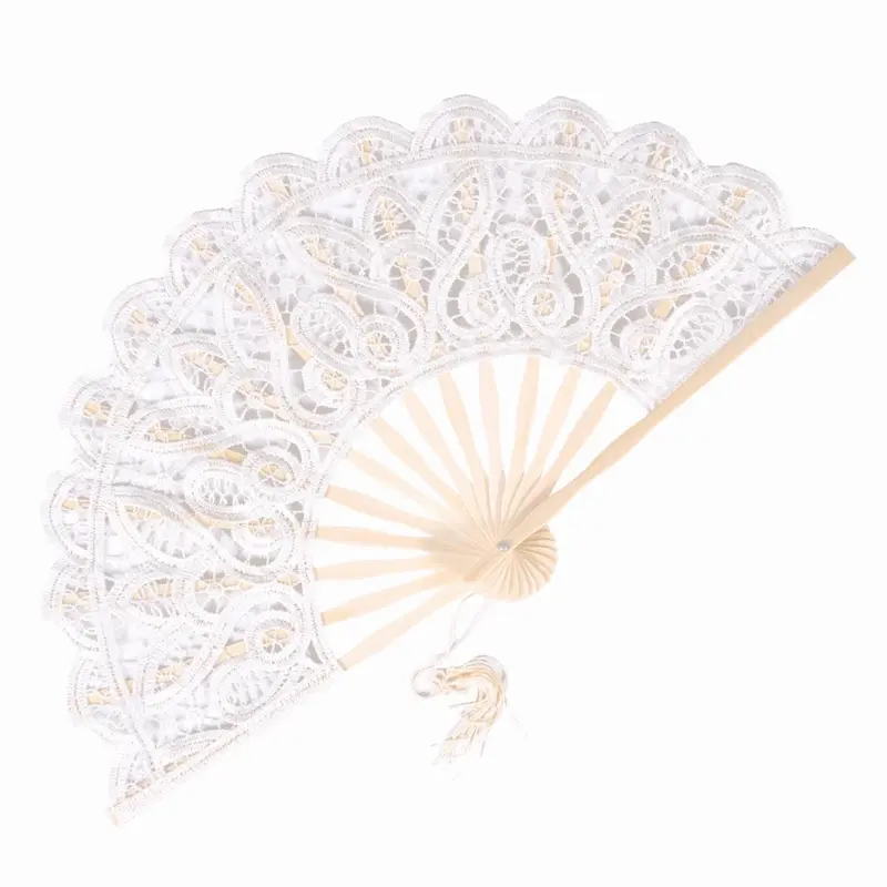 Ventaglio in macramè bianco
