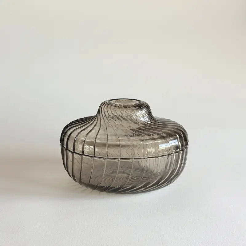 Veropa France Smoked Glass Bowl | Lidded · Reversible