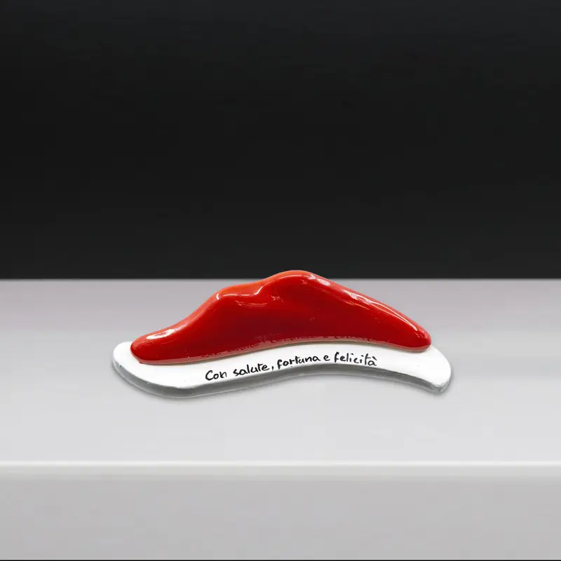 Vesuvio d’Appoggio Rosso in Ceramica – Oggetto Decorativo Artigianale