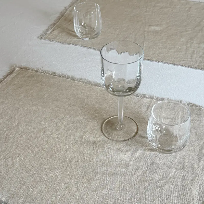 Washed Fringed Linen Placemats I Set of 2
