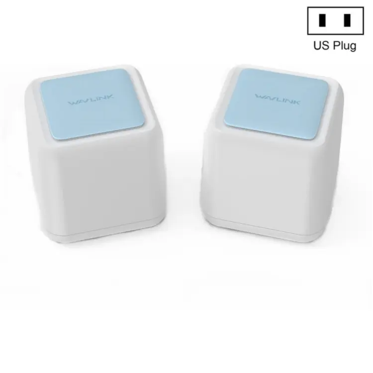 WAVLINK WN535M2 For Home Office 2pcs Mesh Wireless Router AC1200 Dual Band WiFi Signal Booster, Plug