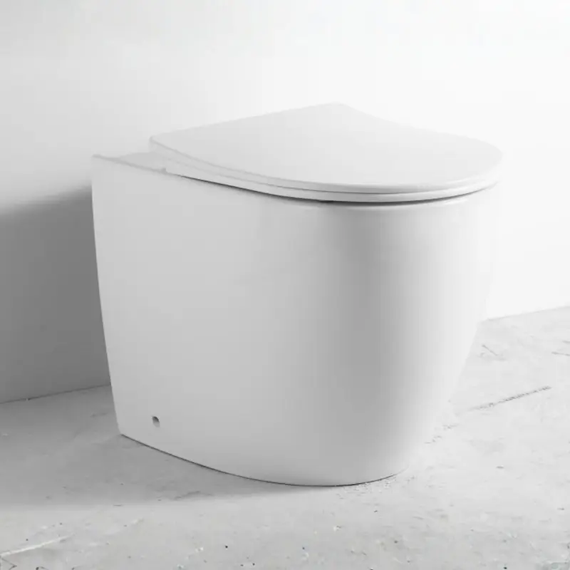 WC filo muro FT53A a pavimento in ceramica 52.5x37x41H cm. bianco