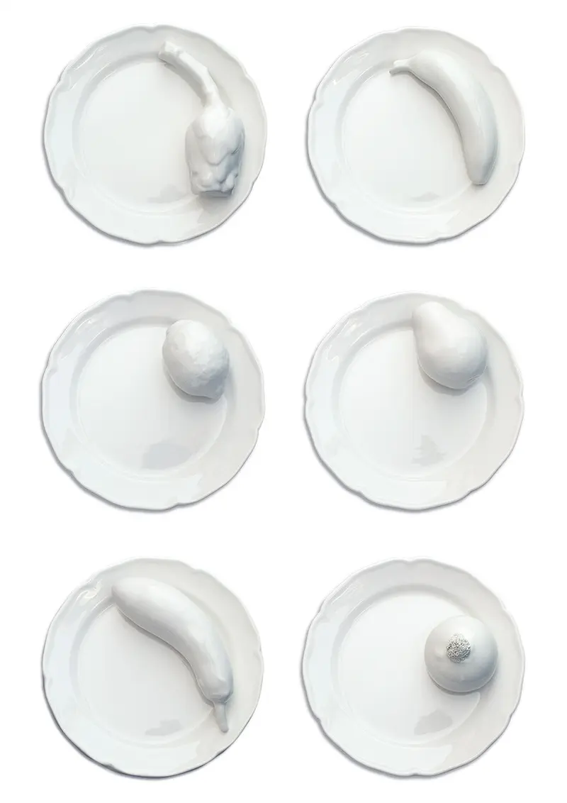 WHITE ARCIMBOLDO DESSERT PLATES