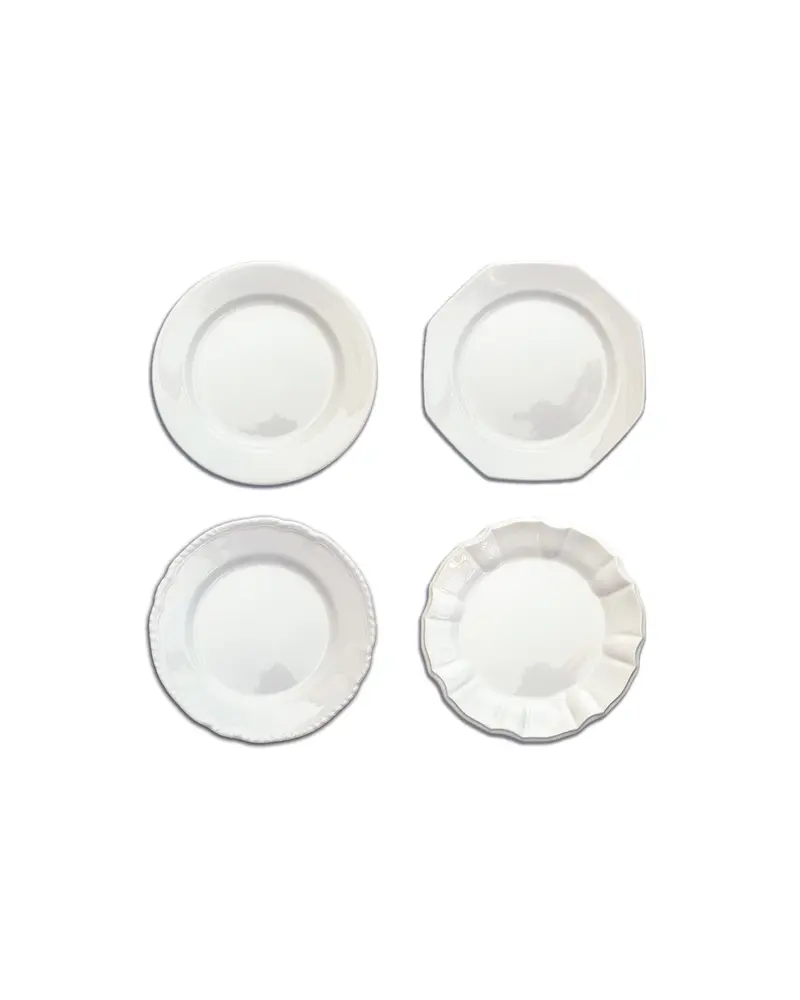 WHITE L&G DESSERT PLATES