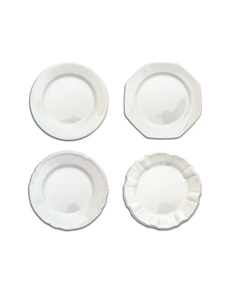 WHITE L&G DINNER PLATES