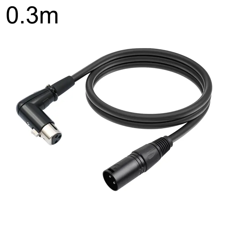 XK041L XLR 3pin Straight Male to Elbow Female Audio Cable, Length